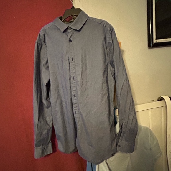 Adidas long sleeve button down shirt blue, only worn once - Picture 3 of 7